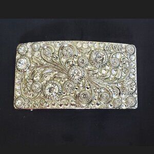 Nocona Rhinestone Crystal Floral Belt Buckle